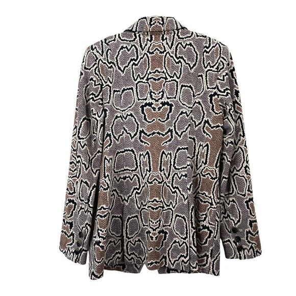 CAbi #3733 Python Blazer Snake Print Tan Gray Jacket Sz 6 - Picture 6 of 10